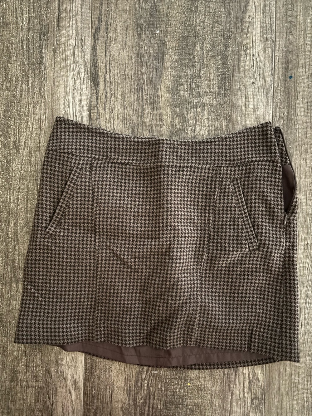 The Limited Houndstooth Mini Skirt - Brown & Black